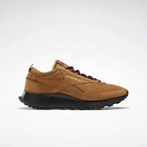 Brown / Burgundy / Gold Reebok SNS Classic Leather Legacy Shoes | CVIQPON-25