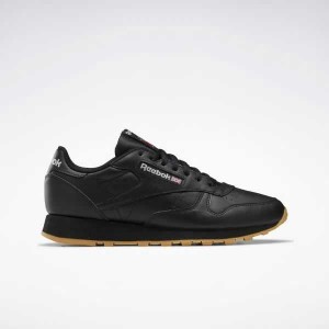 Black / Grey Reebok Classic Leather Shoes | ZFBORGP-12