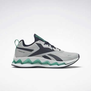 Grey / Navy / Green Reebok Zig Elusion Energy Shoes | XNRAYTD-39
