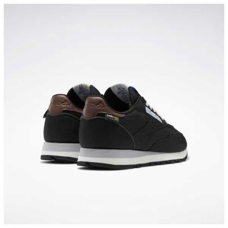 Black / Brown Reebok Classic Leather Shoes | CFXQWUN-03